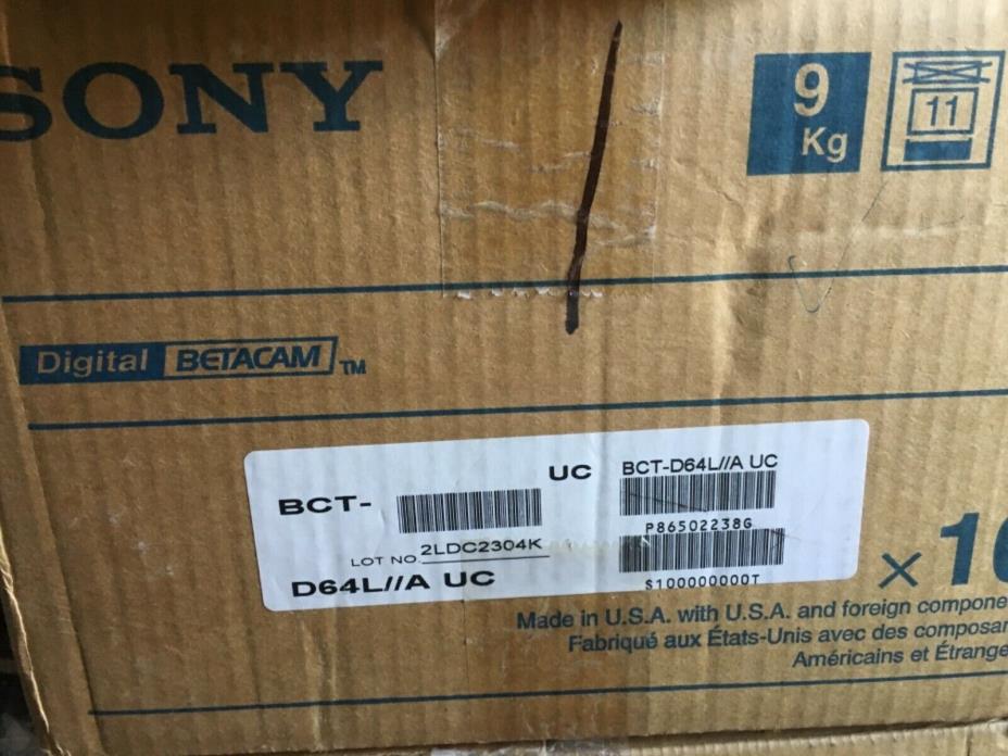 10 Sony BCT-D64L Digital Betacam Tape 64 min