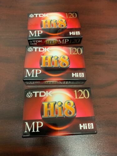 Lot of 3 New Sealed TDK Hi8 MP Hi 8 120min Camcorder Video Tapes P6-120H8MP