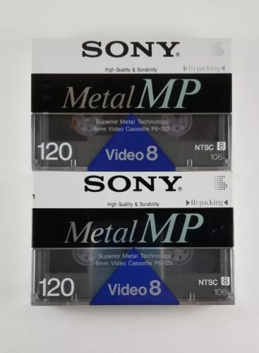 Sony Metal MP 120Min Video8 Cassette Tape NTSC 120 Lot of 2 Sealed New 106m