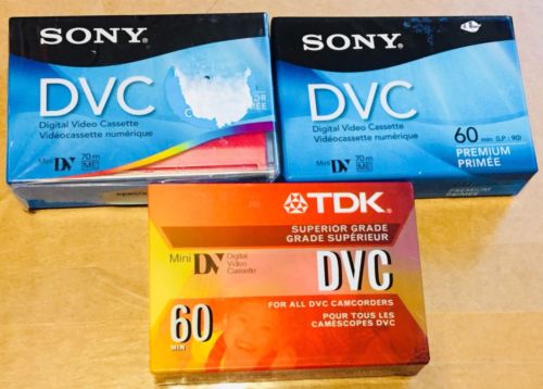 Lot Of 3 Sony & TDK Digital Video Cassettes Mini