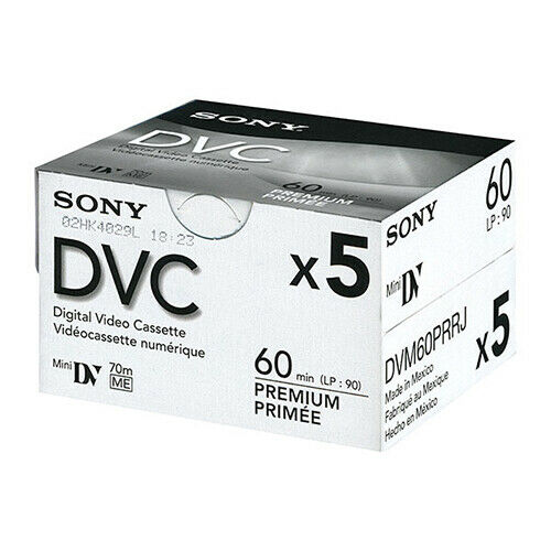 5-Pack Sony Mini DV Camcorder Tapes DVM60PRRJ NEW