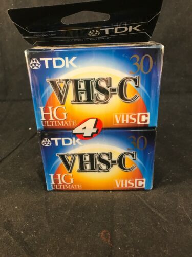 TDK Camcorder Video Cassettes 30 Mins 4 Pack VHS-C HG Ultimate FREE SHIPPING 6.5