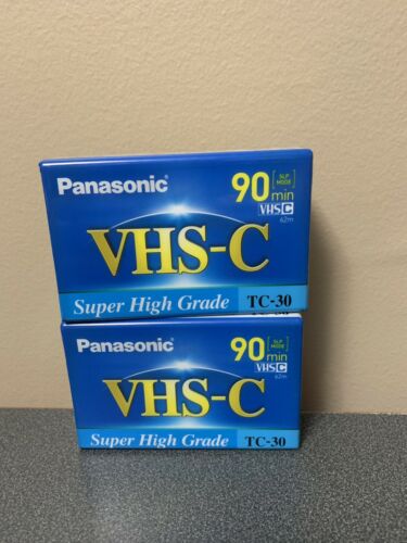 2 Panasonic TC-30 VHS-C Super High Grade 90 Min. Tape Ships Quick New