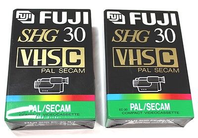 FUJI 30SHG (Super High Grade) VHS-C TAPE / CASSETTE PAL SECAM Lot OF 2