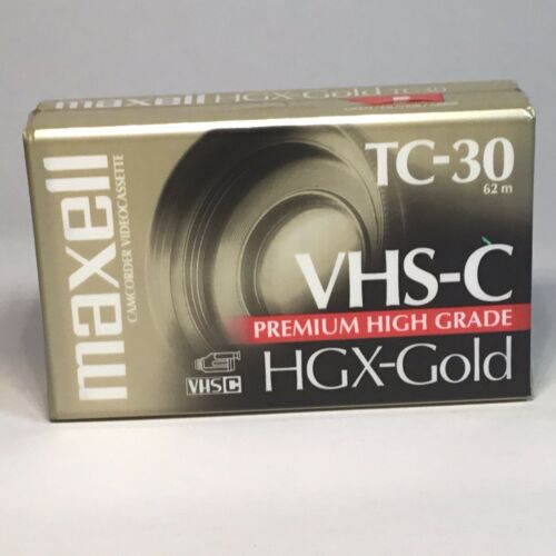 Maxell HGX-Gold VHS-C TC-30 Premium High Grade Camcorder Video Cassette