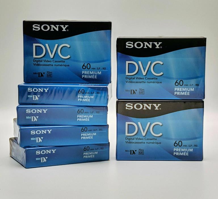 NEW LOT OF 7 Sony DVM60PRR DVC Mini DV 60 90 min Digital Video Cassette Tapes