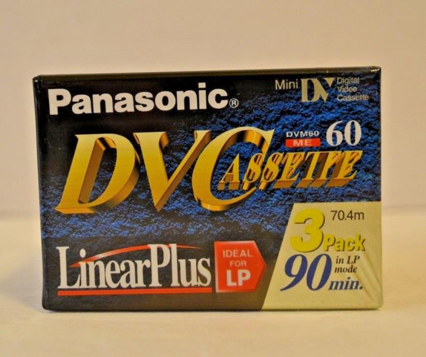 Panasonic 3 Pack Mini DVC Digital Video Cassette Linear Plus DVM60 ME 90 LP NEW