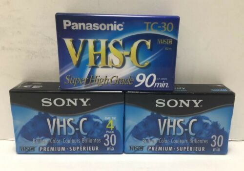 2  Sony 30min VHS-C 2 Pack Video Cassettes And 1 Panasonic VH-C 90min