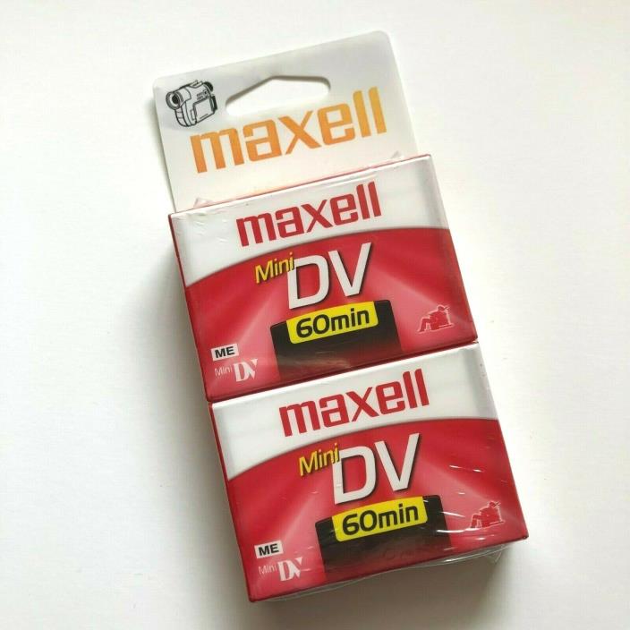 Maxell Mini DV Digital Video Cassette Tapes 60 Min Camcorder 2 pack New