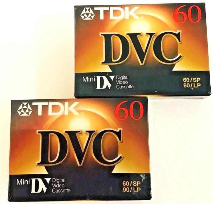 Lot Of Two (2) TDK DVC 60 Mini Digital Video Cassettes
