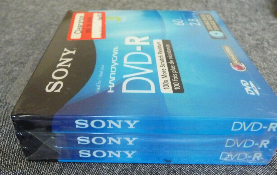 Sony Handycam DVD-R Mini 3-Pack 60-Minute Double Sided 2.8 GB OEM Blank AccuCORE