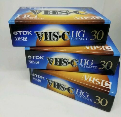 LOT of 3 TDK TC-30HG VHS-C Camcorder Videotape HG Ultimate Cassette Tape SEALED