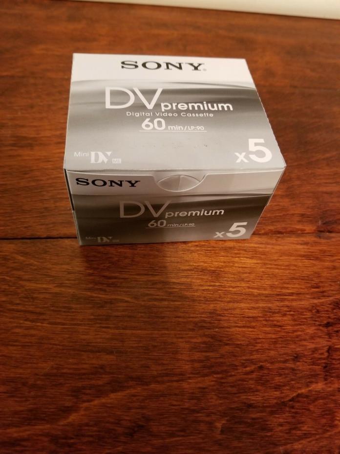 Sony DVM60PR4 Premium 60 Mins  LP:90 Mini Digital Video Cassette Tapes  5 Pack