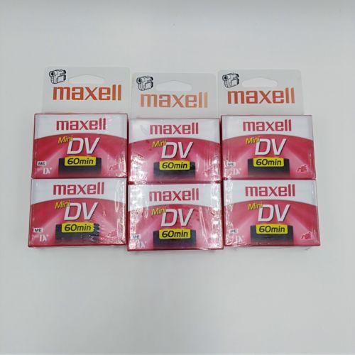 Maxell 60 min 2 Packs (6) Mini Blank Camcorder Tapes Digital Video Mini DV