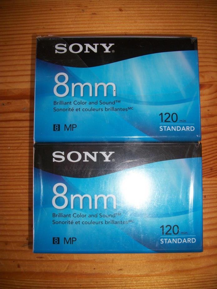 2 NEW Sony 8mm: Video Standard Grade 120 min Each Sealed In Package