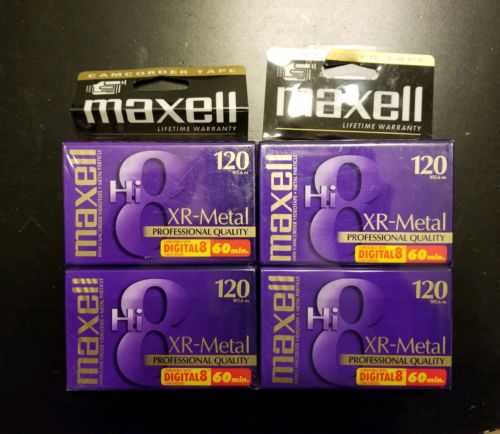 Maxwell Hi8 8MM Camcorder Videotape 4 Pack XR-Metal Professional Quality 120 NEW