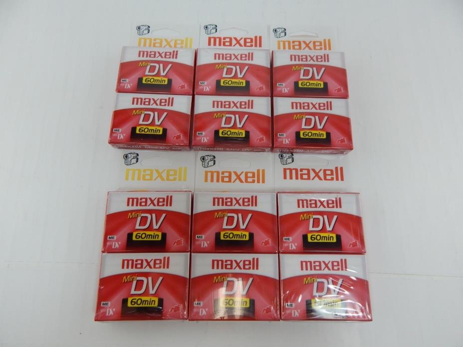 12 MAXELL Mini DV Digital Video Cassette 60 Min Blank Tapes Factory Sealed  Lot