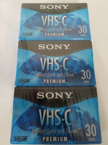 LOT of 3 NEW Sony TC-30VHGL Premium Camcorder's VHS-C Tapes 30 min X 3