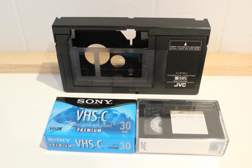 JVC Motorized VHS Cassette Adapter JVC C-P7U Kit with Tape