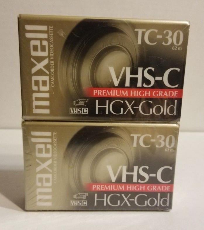 VHS-C TC-30, 4 new sealed tapes - 2 Maxell 2 Panasonic