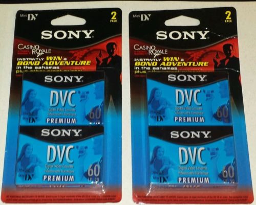 2 Sony 2-Packs DVC Digital Video Cassettes 60 Min *New In Package* SHIPS FREE!