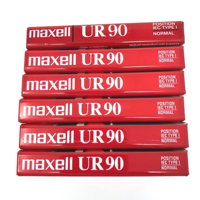 Cassettes Maxwell 6 New Audio  UR 90 60 Minute Position IEC I Bundle of 6 New
