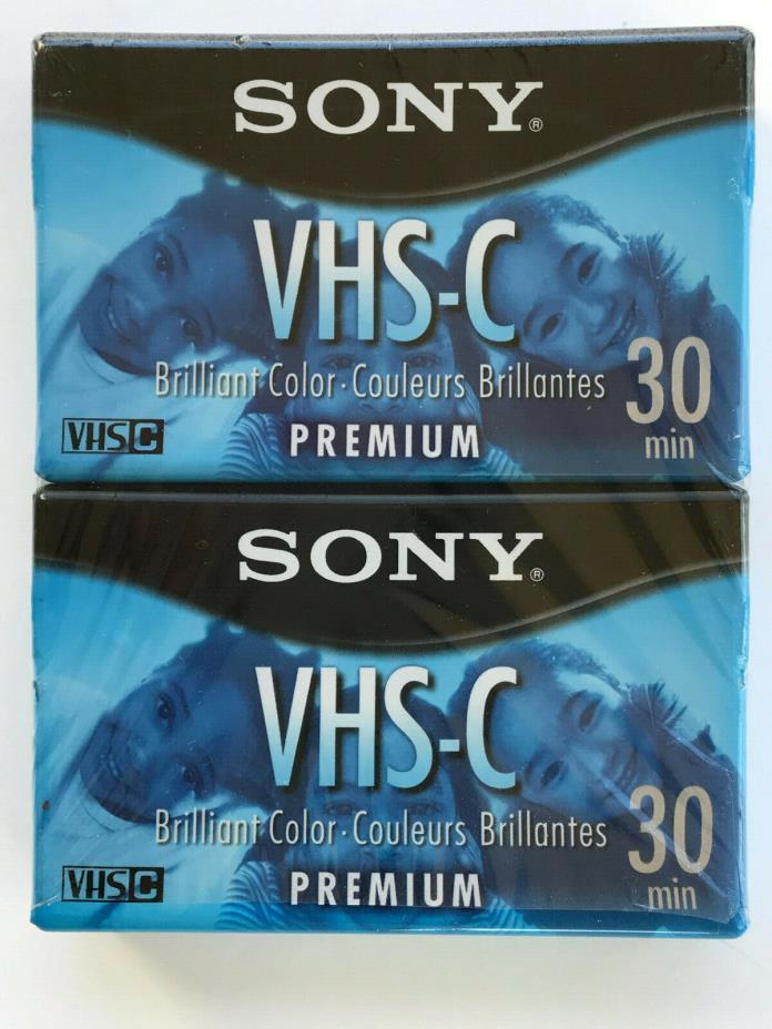 Sony 30-Minute VHS-C Tape TC-30VHGL Premium Grade NEW Factory Sealed~Lot of 2