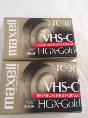 Maxwell VHS C TC-30 HGX Gold VHS Tapes 2 pack New