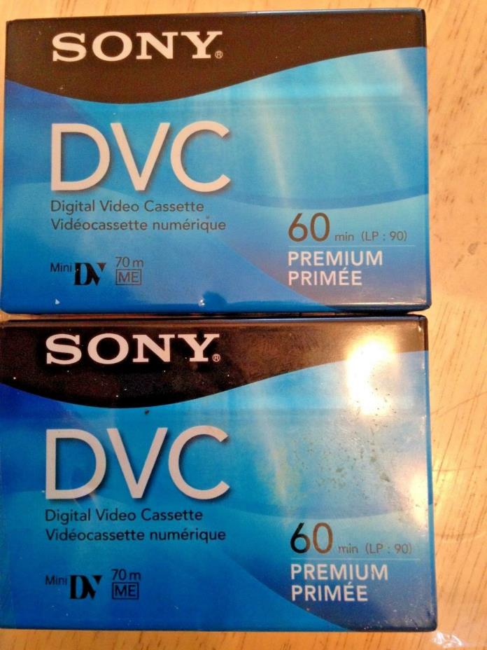 Lot of 2 NEW Sony DVC Digital Video Cassette Tape 60 min LP 90 Premium