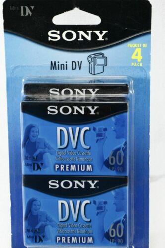 NEW Sony DVM60PRL DVC Digital Mini DV Premium Tapes TOTAL 4 60min Sealed Tapes