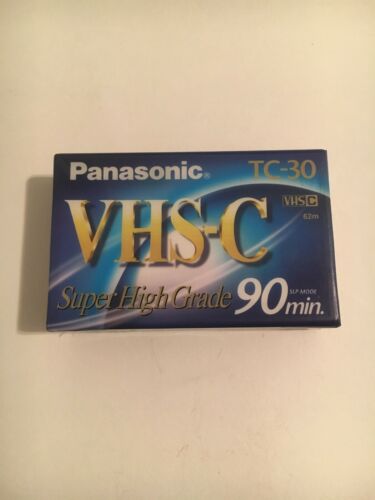 NEW SEALED PANASONIC VHS-C TC-30 SUPER HIGH GRADE 90 MIN VIDEOCASSETTE TAPE