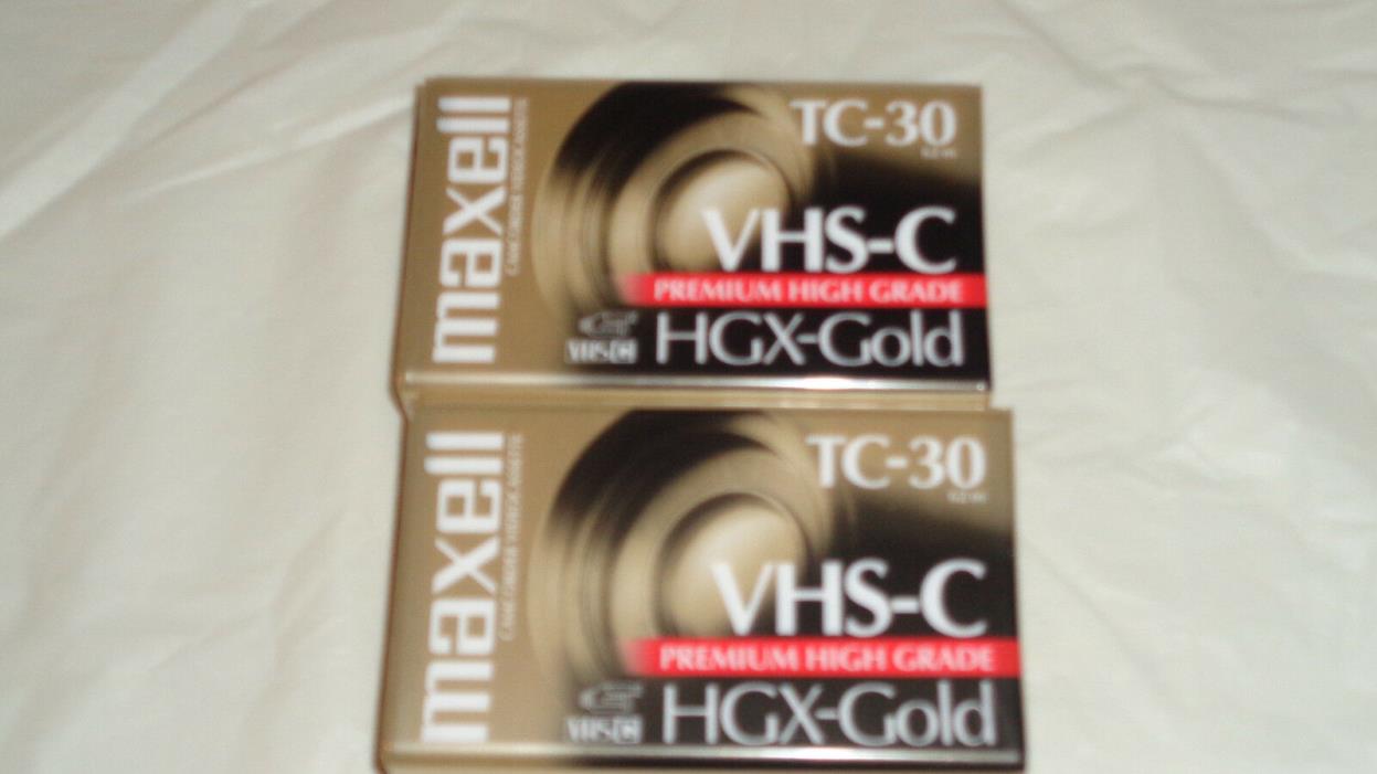 Maxell TC-30 VHS-C Premium High Grade HGX-Gold Lot of 2