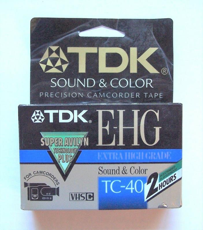 New TDK E-HG TC-40 Extra High Grade VHS-C Camcorder Tape