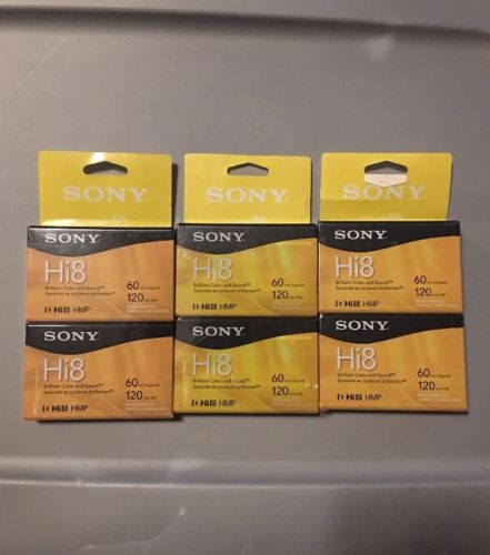 Lot of 6 NEW SEALED Sony Hi8 HMP Digital 8 Video Tape 60 / 120 Minutes