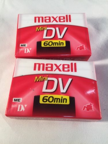 Maxell Mini DV 60 Minute Digital Video Tapes   2 NEW IN SEALED PACKAGE