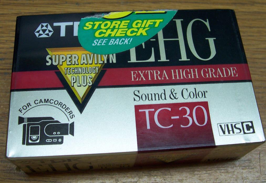 1-TDK TC-30/E-HG/VHS-C video Tape Super Avilyn Technology Camcorder Lot# A69