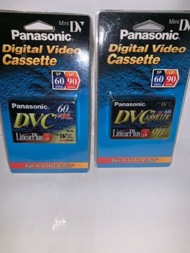 Panasonic Digital Video Cassette (Mini DV Tap 60/90 Minutes. 2 Packs. New Sealed