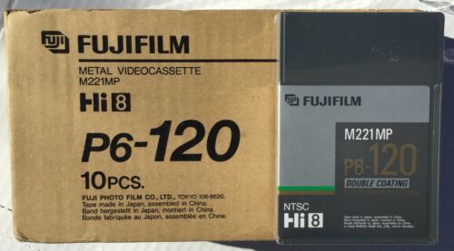 Lot of 10 New Fujifilm 8mm Professional Grade Videocassettes Hi8 MP P6-120