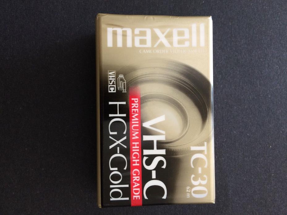 LOT OF 2 MAXELL VHS-C TAPES TC-30 HGX-GOLD CAMCORDER VIDEO CASSETTE