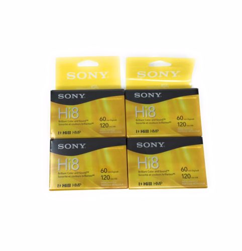 4 Sony Hi8 HMP Digital 8 Video Tape 60/120 Minutes 2-2 Packs New Factory Sealed