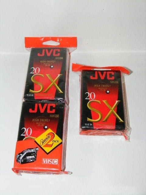 JVC 20SX Compact VHS C High Energy Cassette Tapes TC-20 SX Lot Three 3