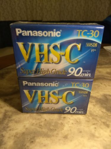 Panasonic VHS-C VHSC TC-30 90min. Super High Grade Camcorder Tapes - 2 PK