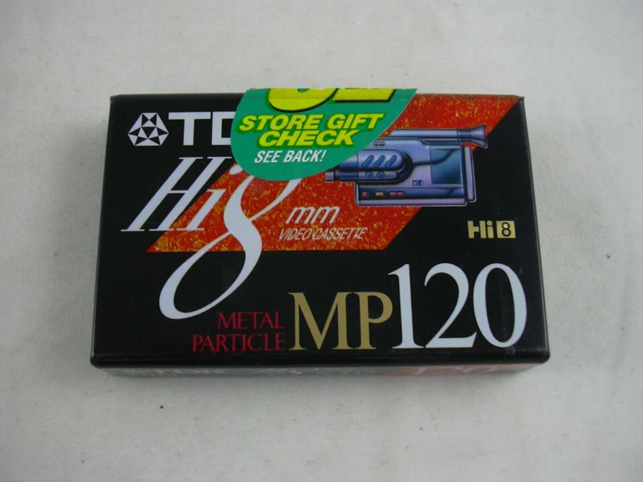 TDK Hi8 MP120 Video Cassette Tape P6-120H8MP SEALED Made Japan Camcorder