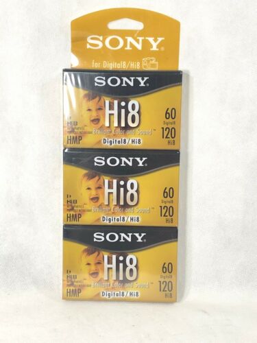 New Sony 3 Pack Hi8 HMP Digital 8 Camcorder 60 120 Minute Tape Cassettes Blank