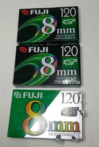 FUJIFILM NEW SEALED 8mm High Quality Video Cassette Tape P6-120 Min LOT OF 3