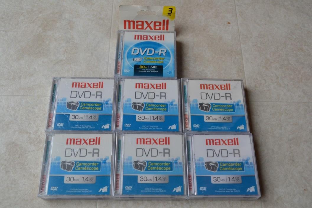 MAXELL (LOT OF 21)  Mini DVD-R Camcorder 30 Minutes 1.4 GB - SEVEN 3-Disc Packs