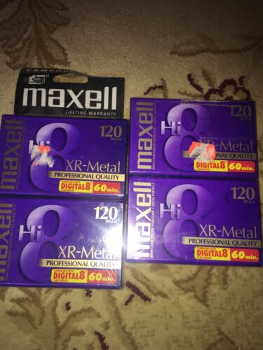 Lot of 4 (New) Maxell Camcorder Videotape 120 Hi8 Digital 8