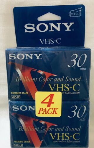 Sony Premium VHS-C 30 min SP or 90 min EP Camcorder Blank Tapes 4 Pack NEW