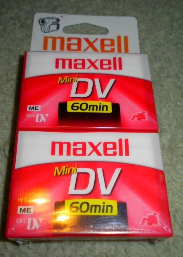 New Sealed Package of 2 Maxell ME Mini DV Digital Video 60 minTapes DVM60SE