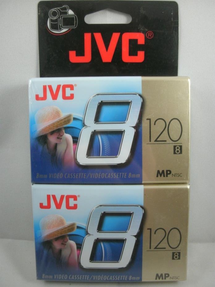JVC 8mm Video Cassette MP120 2-Pack  P6-120 NTSC NEW FREE SHIP
